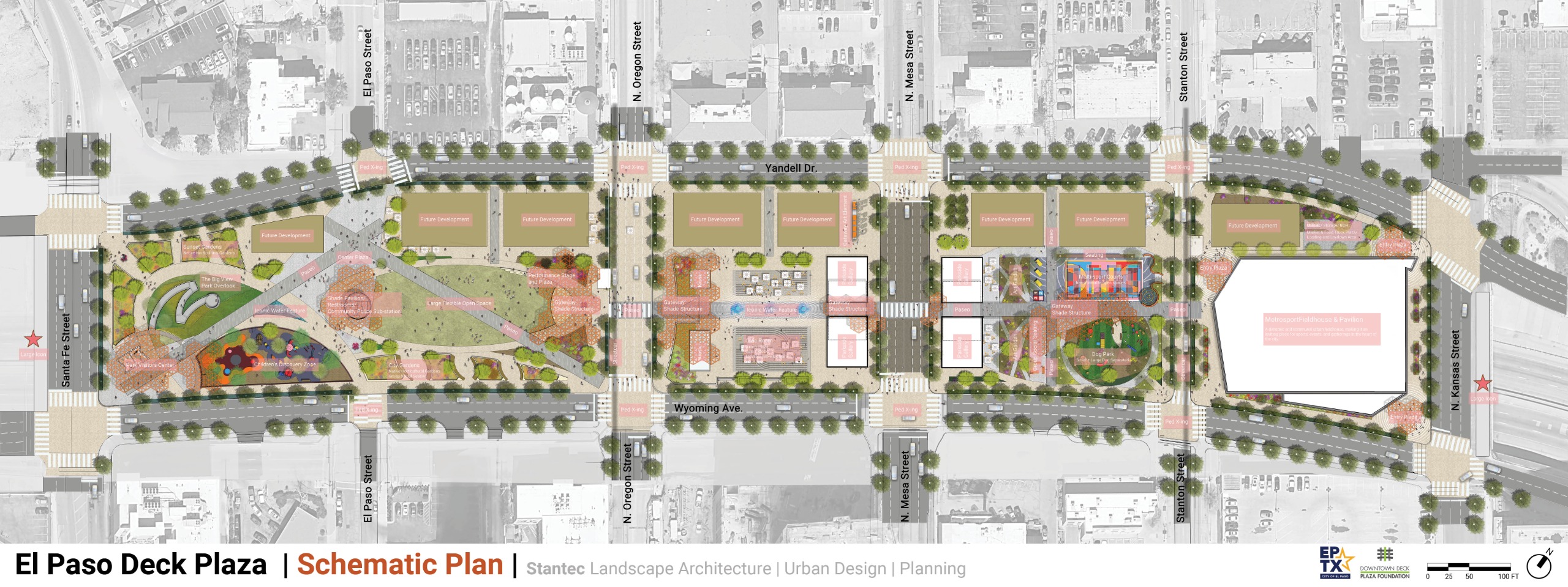 Schematic Plan of El Paso Deck Plaza 